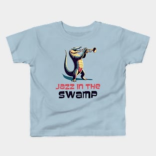 Jazz in the Swamp, alligator Kids T-Shirt